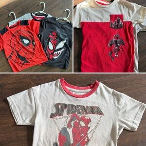 5 Included! Marvel Spider-Man T-Shirt Trio in Red, Gray, and Black, Size 5/6